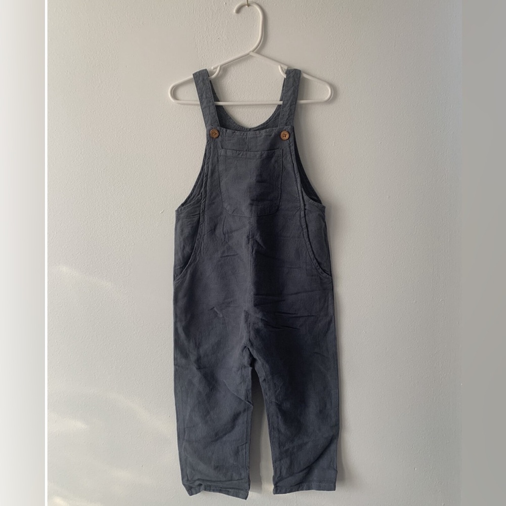 Zara toddler grey linen jumpsuit